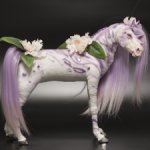 лошадь фантазийная . подвижная в смешанной технике, конь