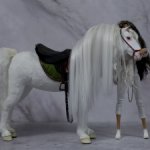 лошадь для Барби, подвижная в смешанной технике, конь формат 1/6