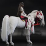 лошадь для Барби, подвижная в смешанной технике, конь формат 1/6