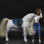 лошадь для Барби, подвижная в смешанной технике, конь формат 1/6