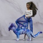 Дракон для Барби в смешанной технике, подвижный