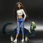 Дракон для Барби в смешанной технике, подвижный