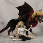 Дракон для Барби в смешанной технике, подвижный