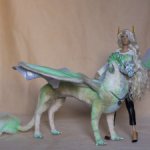 Дракон для Барби в смешанной технике, подвижный, знак зодиака Овен