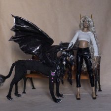 Дракон для Барби в смешанной технике, подвижный, знак зодиака Телец