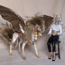 Дракон для Барби в смешанной технике, подвижный, знак зодиака  Дева