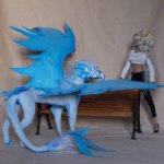 Дракон для Барби в смешанной технике, подвижный, знак зодиака Рыбы