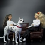 Дог для Барби собака в смешанной технике формат 1/6