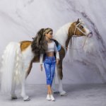лошадь Карамелька для Барби, подвижная в смешанной технике, конь формат 1/6
