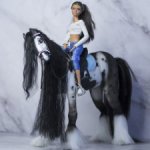 лошадь для Барби, подвижная в смешанной технике, конь формат 1/6