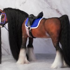 лошадь для Барби, подвижная в смешанной технике, конь формат 1/6