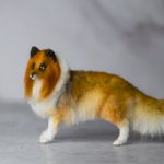 Колли рыжая собака для Барби в смешанной технике формат 1/6