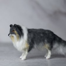 Колли собака для Барби в смешанной технике формат 1/6