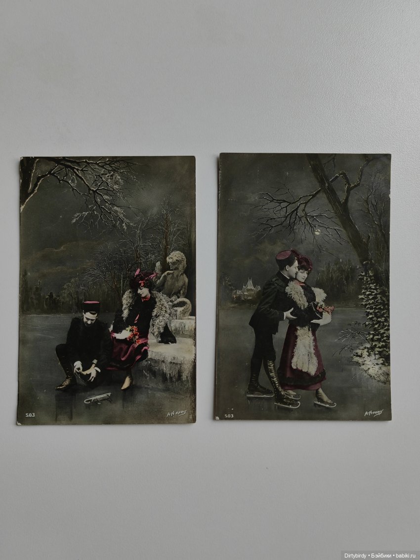 Фигурное катание и моя коллекция антикварных открыток