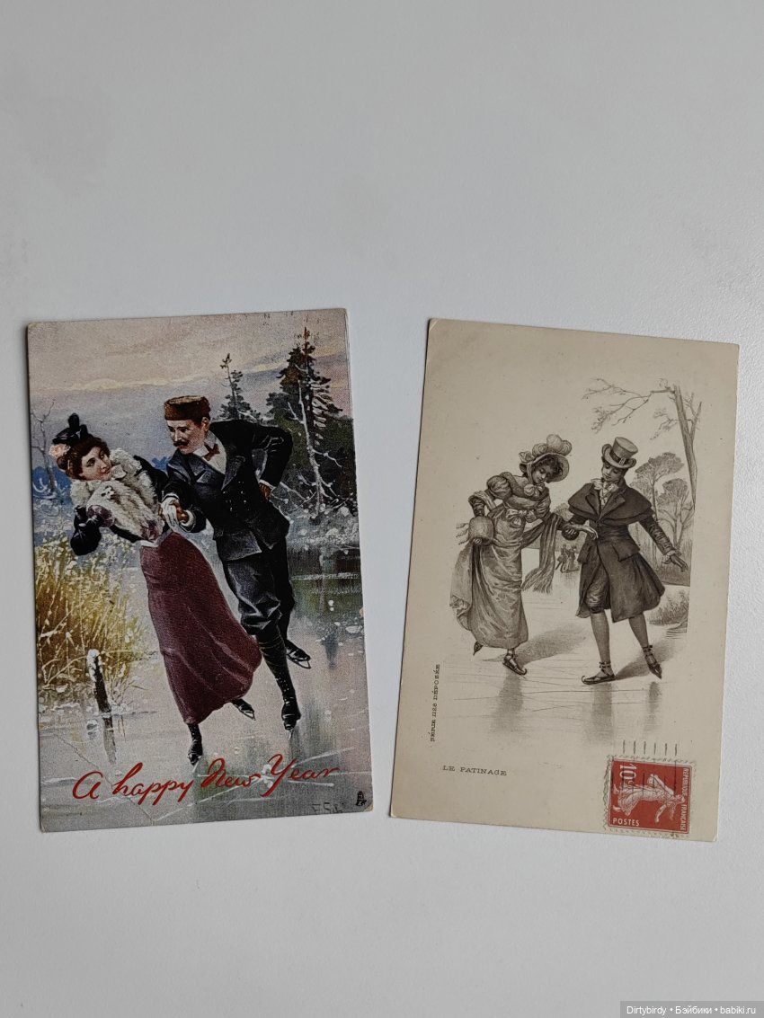 Фигурное катание и моя коллекция антикварных открыток