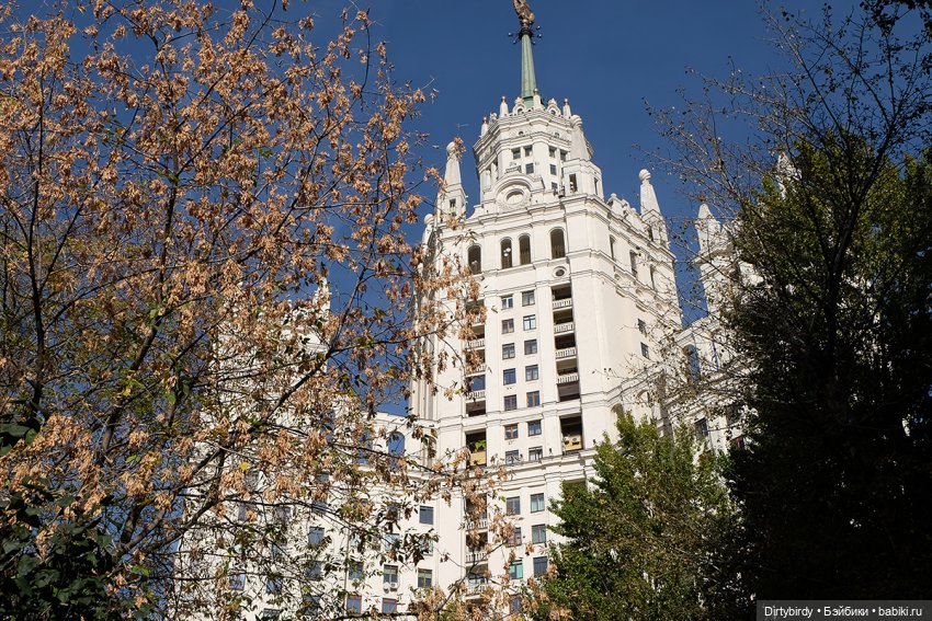 Осень в Москве. Прогулка с собакой у высотки на Котельнической.🍁🍂🐕🏙 (фото 7)