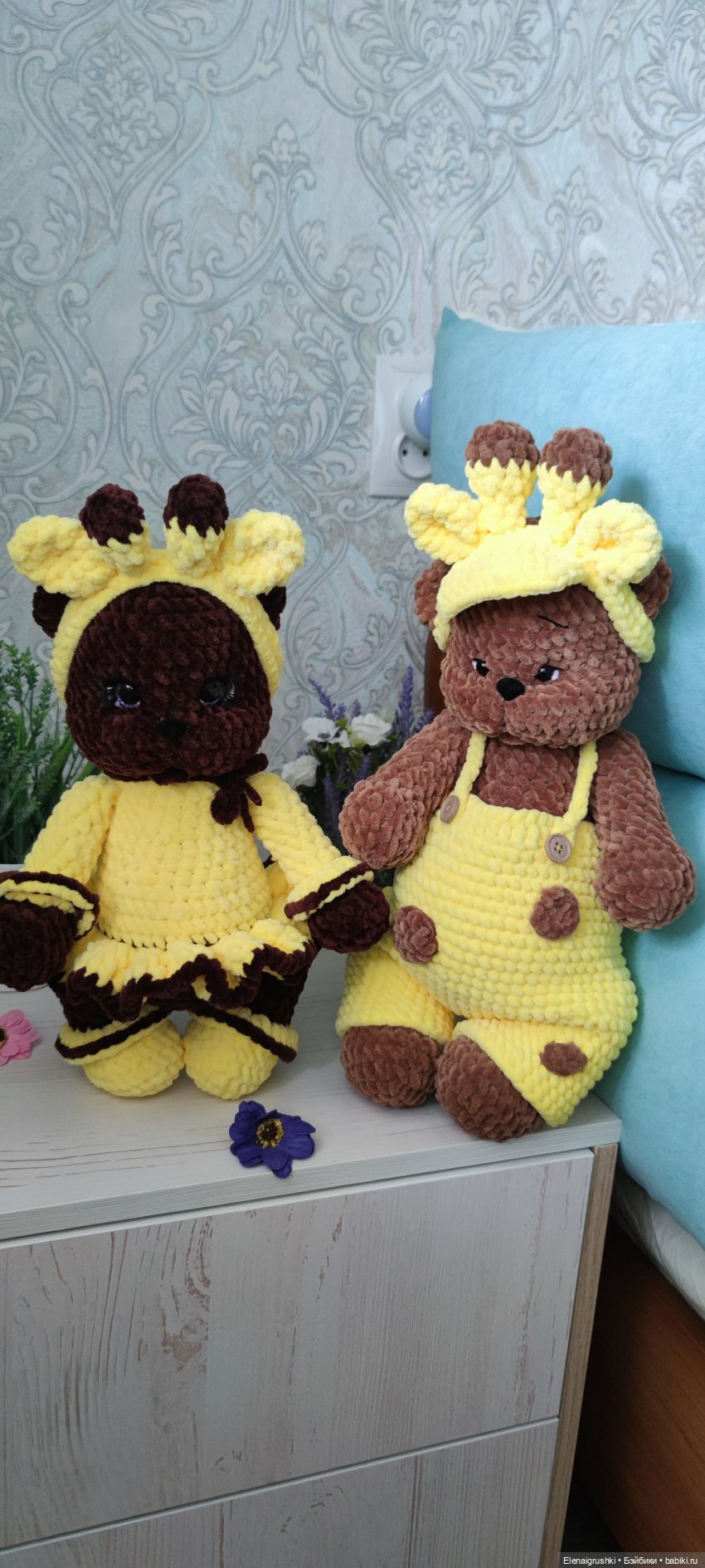 Парочка мишек — Вязаные игрушки и амигуруми: крючком