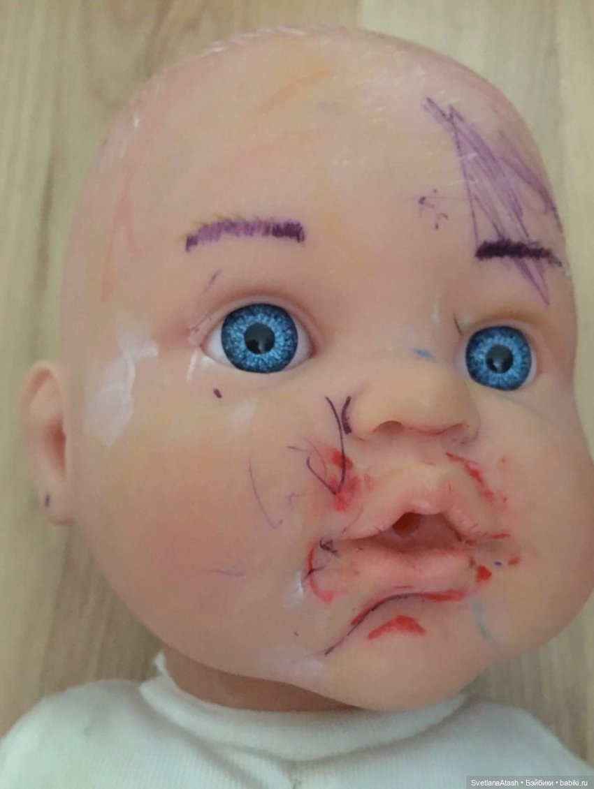 Спасение малыша — Реставрация и преображение кукол: ремонт (фото 2)