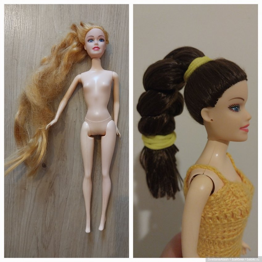 Ремонт нескольких кукол (волосы, выведение пятен, новая одежда)