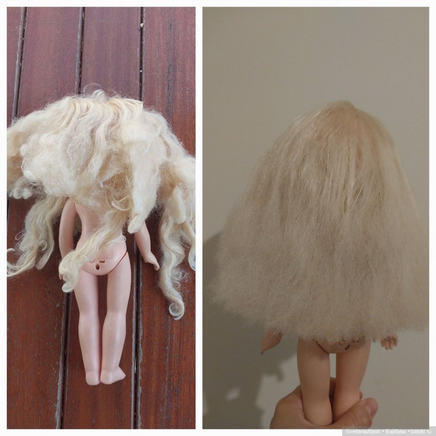 Космы нечёсанные, с которыми я справилась (необычный инструмент, чтобы расчесать ужасно спутанные волосы куклы) (фото 7)