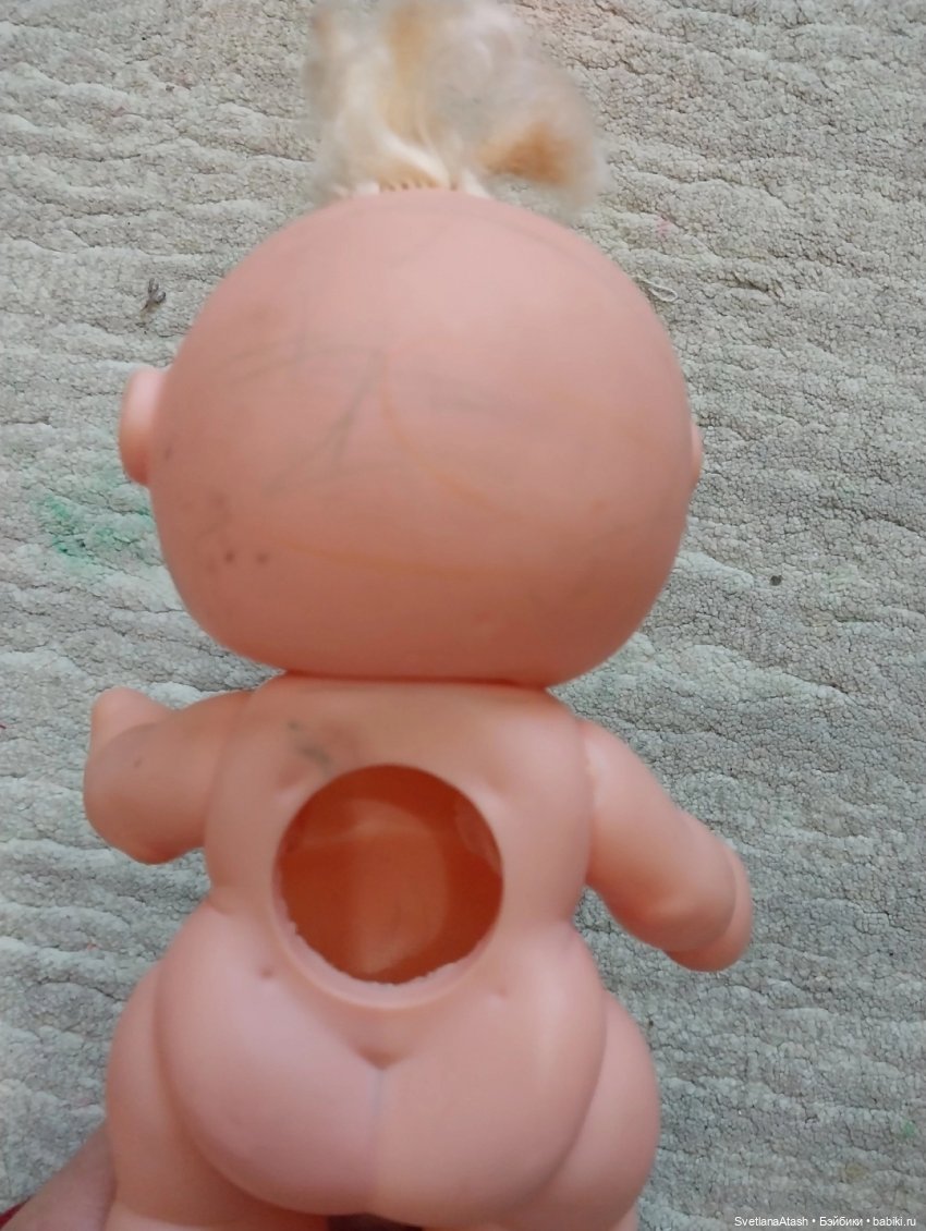 Ремонт пупсика: выведение пятен, заделка дыры от пищика (два способа) (фото 3)