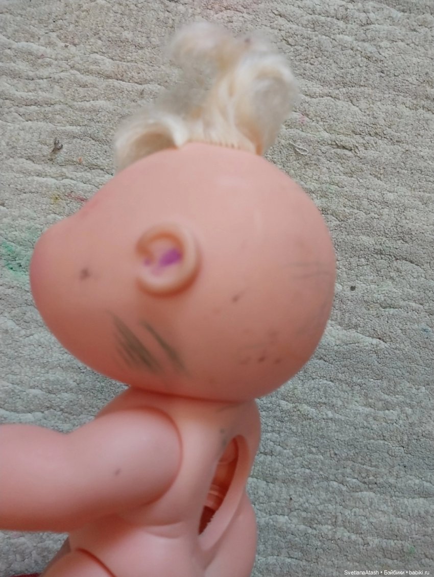 Ремонт пупсика: выведение пятен, заделка дыры от пищика (два способа) (фото 2)