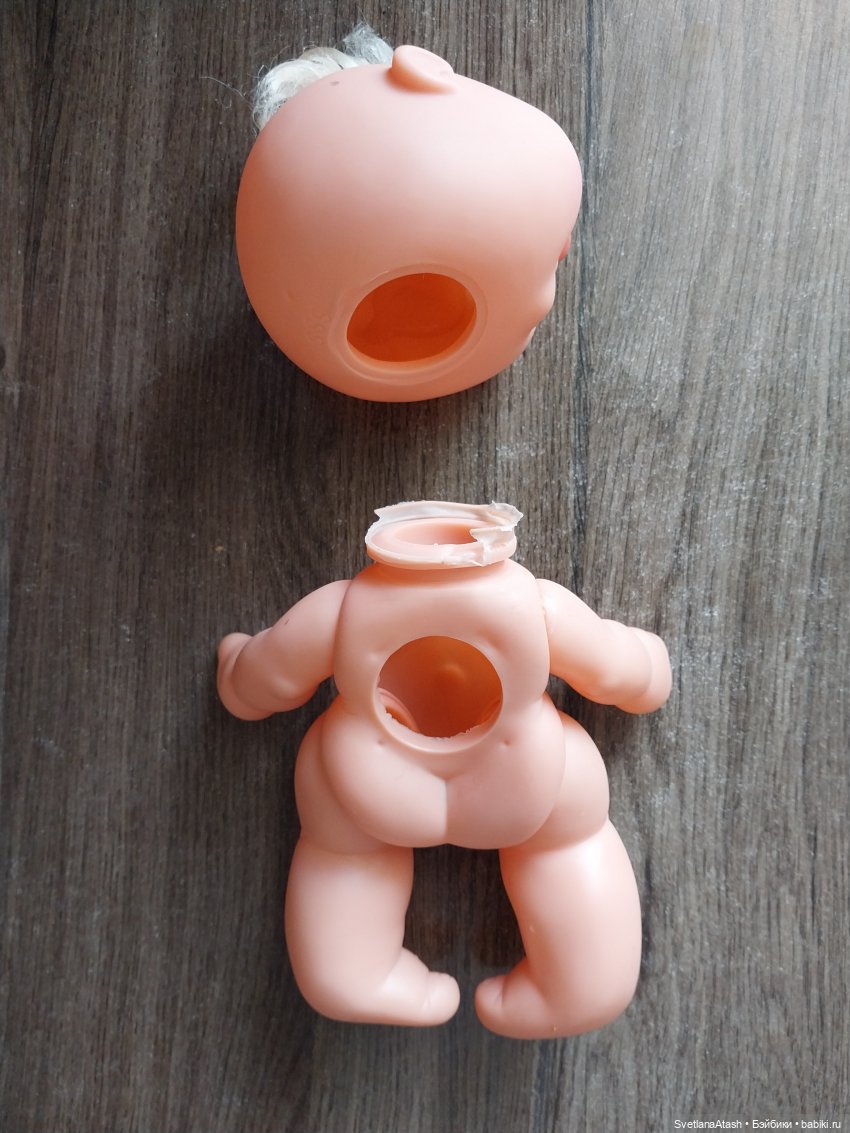 Ремонт пупсика: выведение пятен, заделка дыры от пищика (два способа) (фото 5)