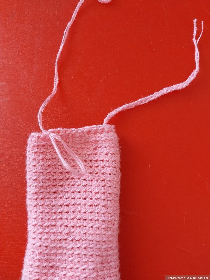 Простое платье для куклы, вязанное крючком (мастер класс) (фото 10)