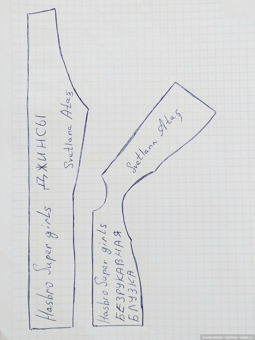 Куклы дочек подруги приходили лечиться + выкройка брюк и безрукавной блузки на куклу Hasbro Super girls
