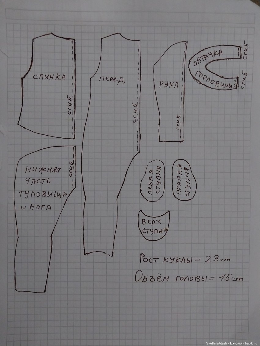 Ремонт мягкотелой куколки + выкройка тела для неё (фото 7)