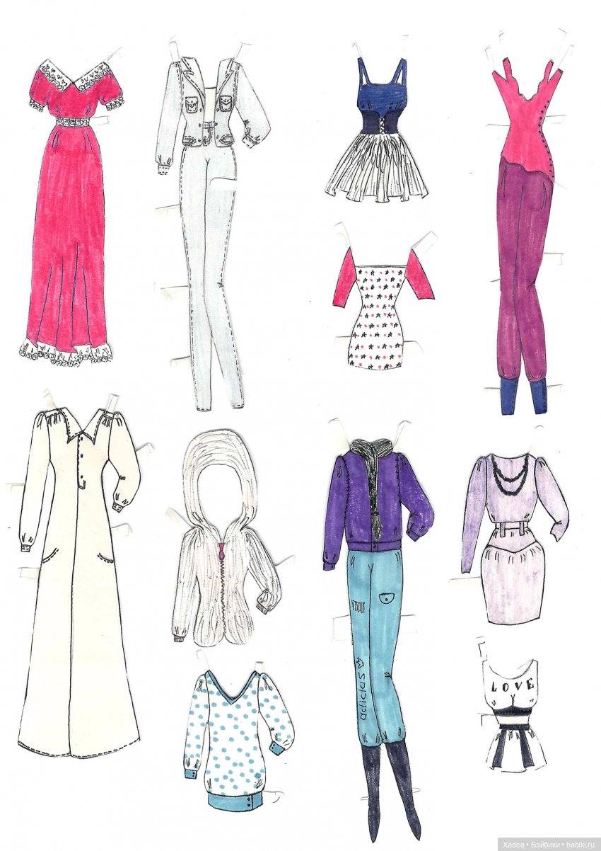 Тайна старой коробки — Бумажные куклы с одеждой для вырезания: шаблоны (фото 7)