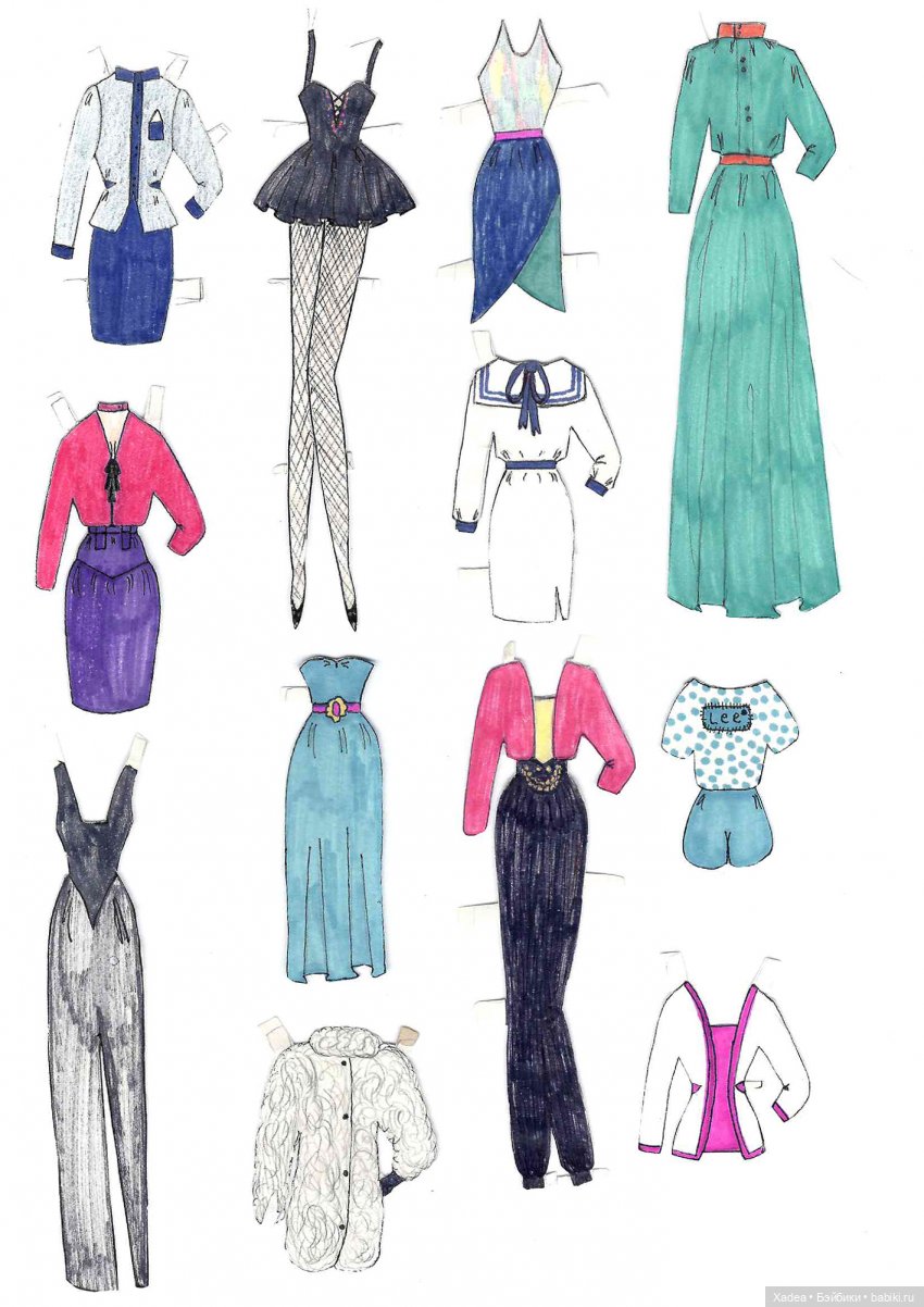 Тайна старой коробки — Бумажные куклы с одеждой для вырезания: шаблоны (фото 8)