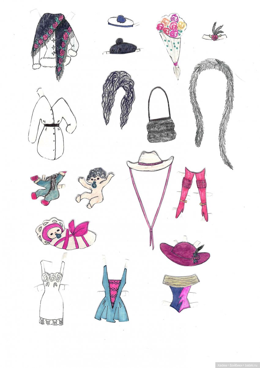 Тайна старой коробки — Бумажные куклы с одеждой для вырезания: шаблоны