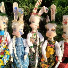 Девочки-зайки "Русская роспись"