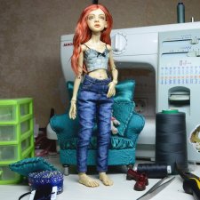 Джинсы для Птички Лоры ptichkaartdolls