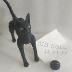 Шарнирная кукла кошка сфинкс черная bjd бжд
