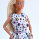 Платье для винтажной Барби с принтом "Пуговки"