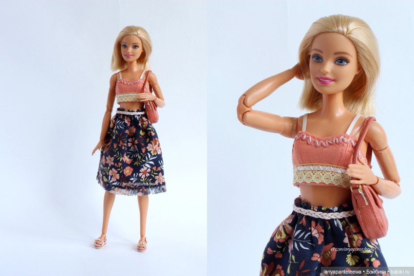 одежда для барби юбка топ