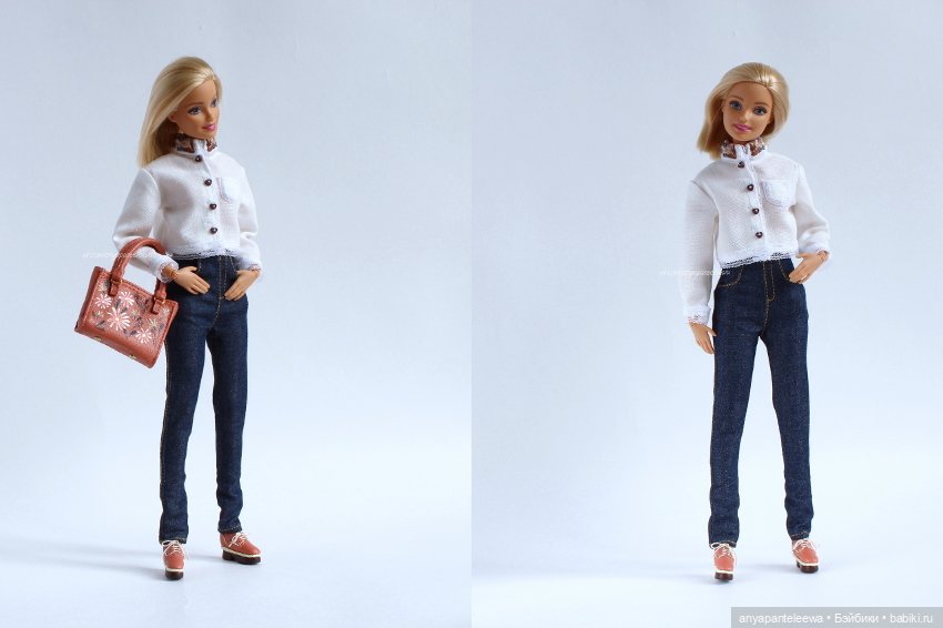 одежда для барби рубашка джинсы