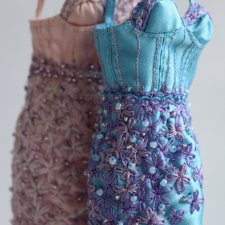 Коктейльное платье в синем цвете