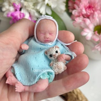 Миниатюрная кукла младенец Платоша 🩵✨