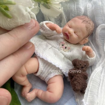 Миниатюрная кукла младенец Аврора 🤍🦢