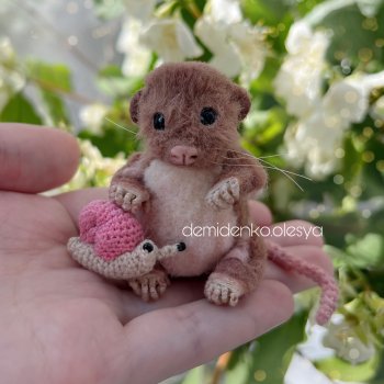 Миниатюрная тедди мышка полёвка Муко 🐭