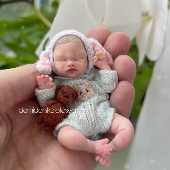 Миниатюрная кукла младенец Аркаша. Миниреборн