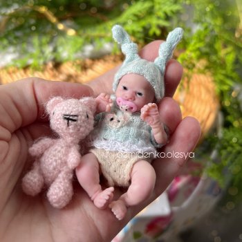 Миниатюрная кукла младенец Стеша . Миниреборн из полимерной глины