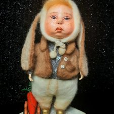 Интерьерная кукла "Мальчик-зайчик"