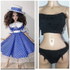 Платье в горошек для куклы параметров минифи