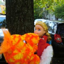 Осенняя фотосессия Миланы и её Дракоши на улице.