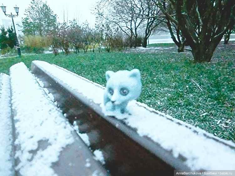 Коля и лисичка Снежинка, гуляющие в парке в момент прихода зимы (фото от 15.11.2022) (фото 7)