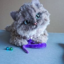 Реалистичный котенок Селкирк рекс в натуральную величину